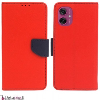 Telone atverčiamas dėklas su skyreliais - raudonas (Motorola Moto G55)